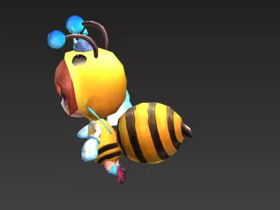 Little Bumblebee Girl Low-poly 3D model