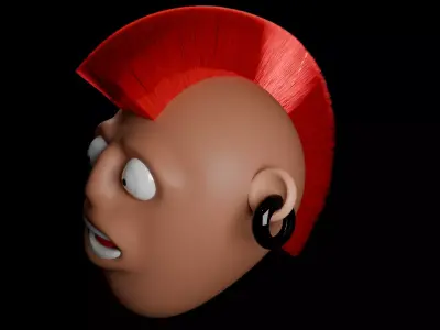 Metal Face Man Free low-poly 3D model