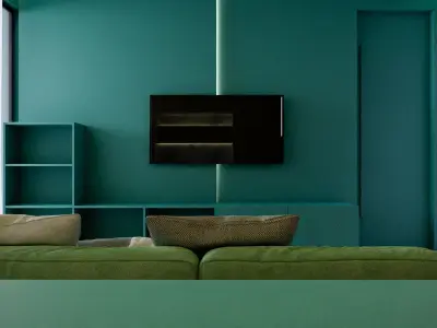 Interior C modern living room with walls and furniture Free 3D model