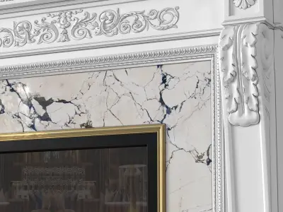 Modern fireplace in classic style Art Deco 3D model