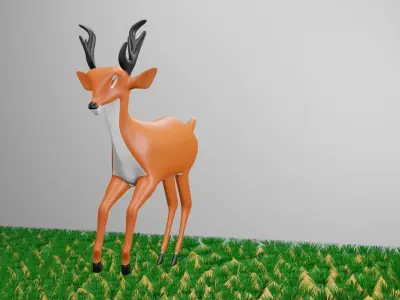 cartoon  deer   3d  model Low-poly 3D model