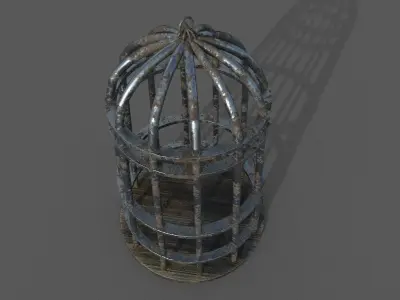 Medieval cage 3D model Low-poly 3D model