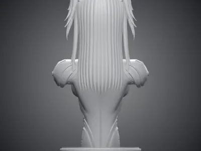 Cybernetic Twin-Tail Girl Bust PM-277 3D print model