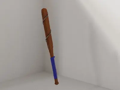 Baseball bat with barbed wire Free 3D model