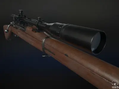 M1903A3 Sniper Low-poly 3D model