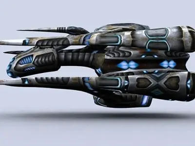 3DRT - Alien Motherships Low-poly 3D model