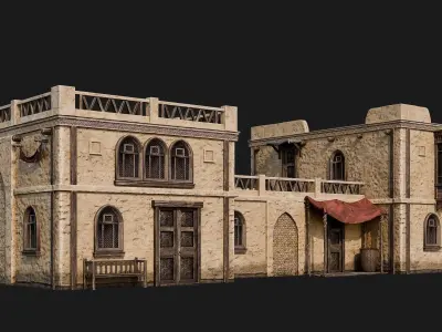 09-12 - Arabic Houses 4K Low-poly 3D model