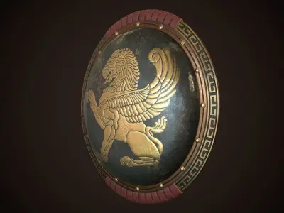 Hoplite Shield Gryphon Low-poly 3D model