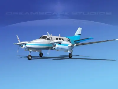 Beechcraft King Air 90 V02 3D model