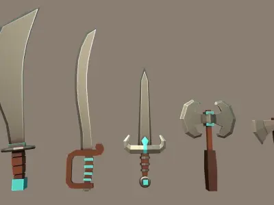 Knife Pack Low-poly 3D model