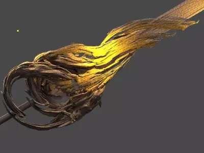 Healers Sword Tree Wall engraving 1 Low-poly 3D model