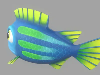 Cartoon Fish 19 Low-poly 3D model