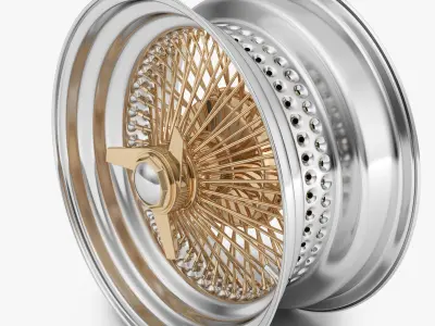 100 Spoke Wire Wheel Rim 3D model