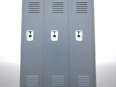 Lockers three metal 3D model