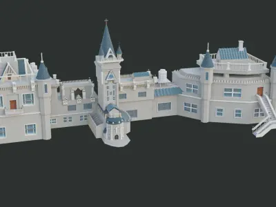 Castle GameReady With PBR Unity Unreal Engine Textures Included Low-poly 3D model
