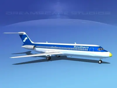 Douglas DC-9-30 Southern 3D model
