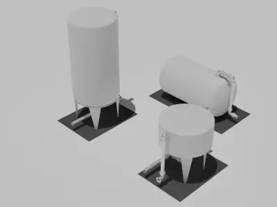 Seamless Tiled Vessels Low-poly 3D model