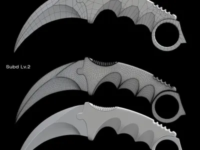 Karambit 3D Model bat knife 3D model