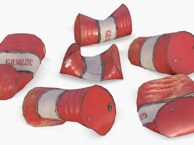 Barrels Asset 03 Low-poly 3D model