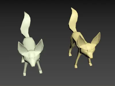 Fennec fox low poly Low-poly 3D model
