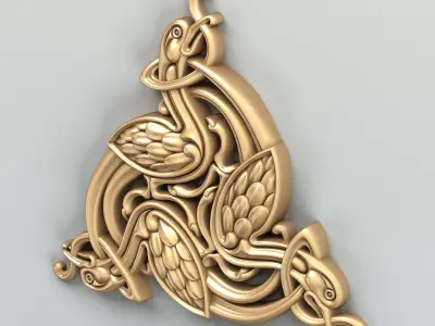 Carved decor central 030 Celtic 3D model