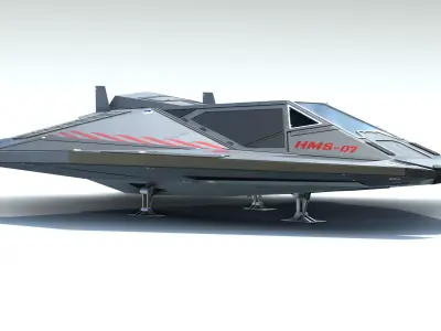 Sci-Fi Combat Spaceship Low-poly 3D model