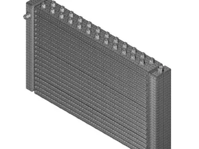 Copper Car Radiator 3D model