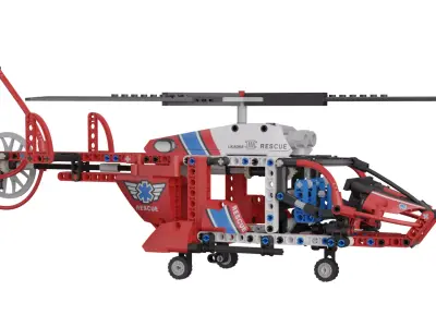 Lego Helicopter Low-poly 3D model