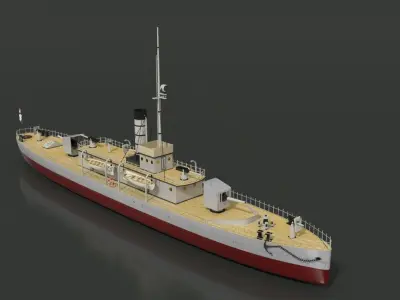 Nieugieta polish river gunboat laid down 1909 3D model
