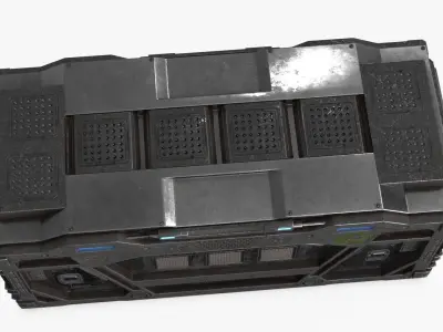 Sci-fi Container set of 3 v5 Low-poly 3D model