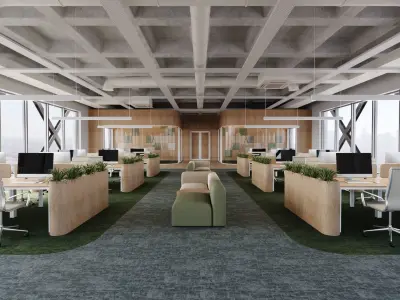 Contemporary Office Space 3D Model 3D model