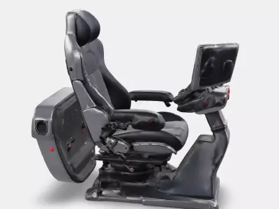 Modern Ergo Pilot Seat Low-poly 3D model