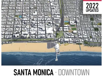 Santa Monica Low-poly 3D model