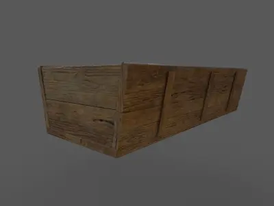 Trough Low-poly 3D model wooden box Low-poly 3D model