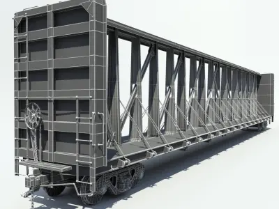 Centerbeam Flat Car 3D model