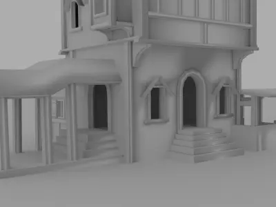 Medieval Big House Low-poly 3D model