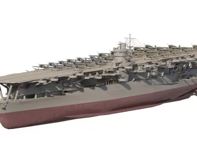 IMPERIAL JAPANESE NAVY 1940s AIRCRAFT CARRIER 3D model