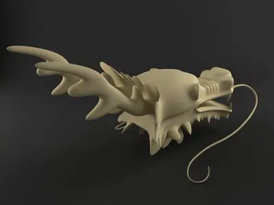 Dragon head Low-poly 3D model