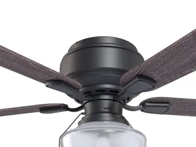 52 In Macenna Matte Black Pull Chain Ceiling Fan PBR 3D model