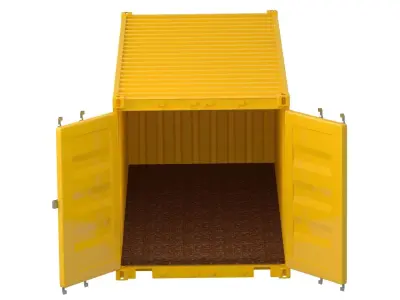 20 ft Container Yellow 3D model