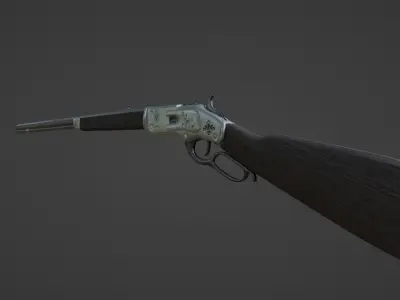 1873 Winchester Rifle Low-poly 3D model