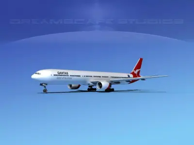 Boeing 777-300 Qantas 3D model