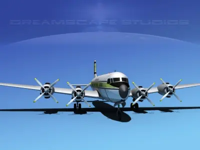 Douglas DC-7C Arlington Air 3D model