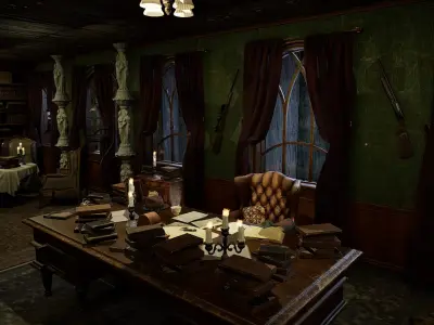 The Archivists Chamber An Old Vintage Office Environment 3D model