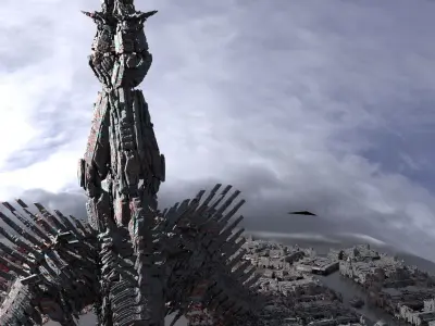 Sci Fi Skeleton towers 4 3D model