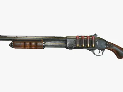 Short shotgun Low-poly 3D model