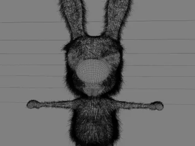 Cartoon Angry Rabbit Low-poly 3D model