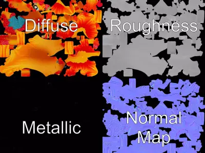 Vibrant Phoenix Wings model pack Low-poly 3D model