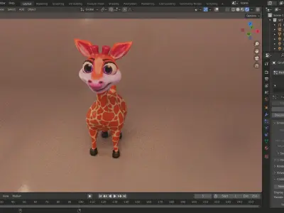 3D Cartoon Giraffe Low-poly 3D model