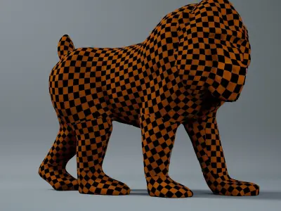 Mandrill baboon 3D model